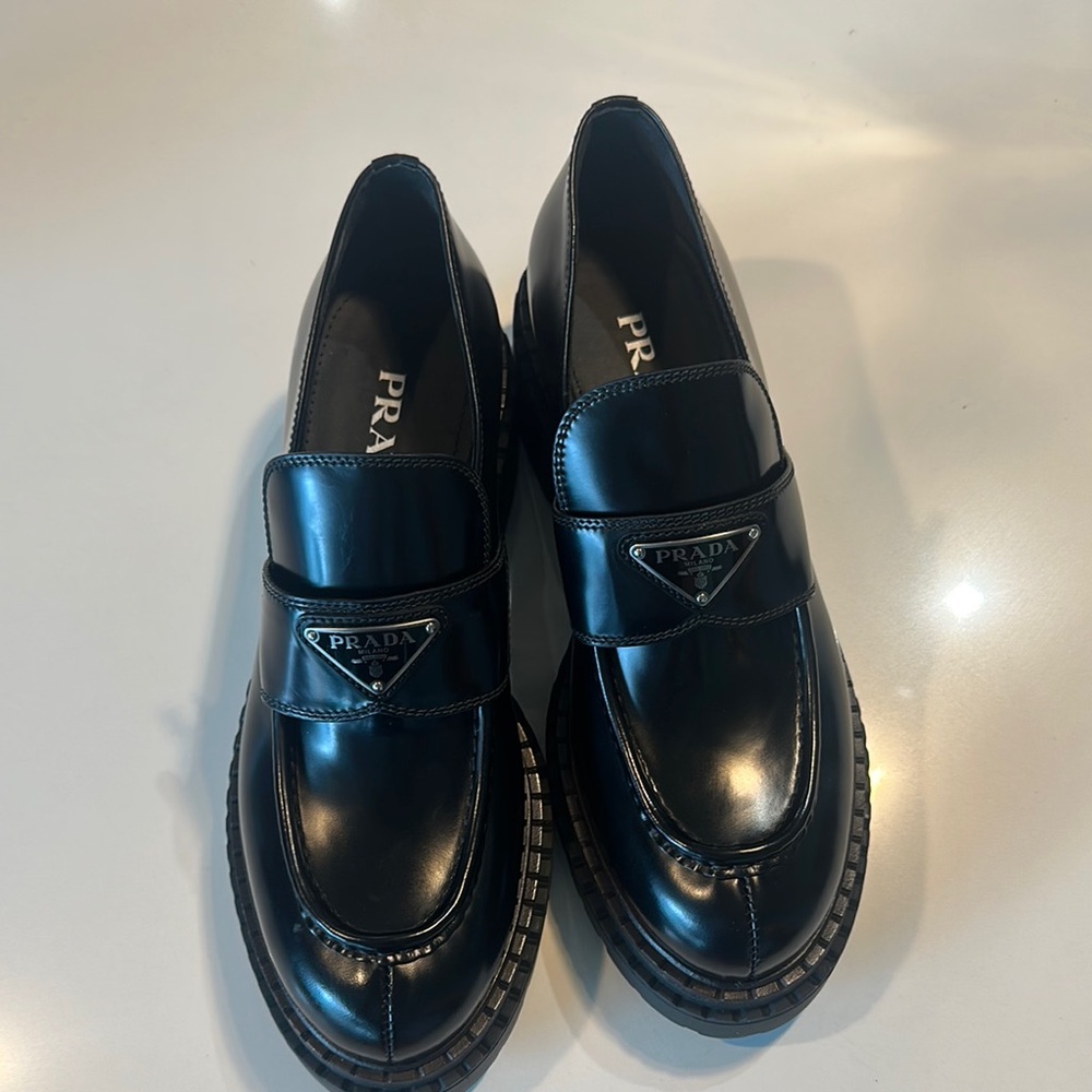 Prada Black Loafers with Chunky Sole